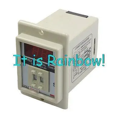 

Free Shipping ASY-2D AC/DC 24V 99 Second Digital Timer Programmable Time Delay Relay White