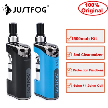 

In stock E Cigarette JustFog Compact 14 Kit 1500mah built-in Vape mod with 1.8ml Clearomizer tank vs JustFog P16 Vape Kits