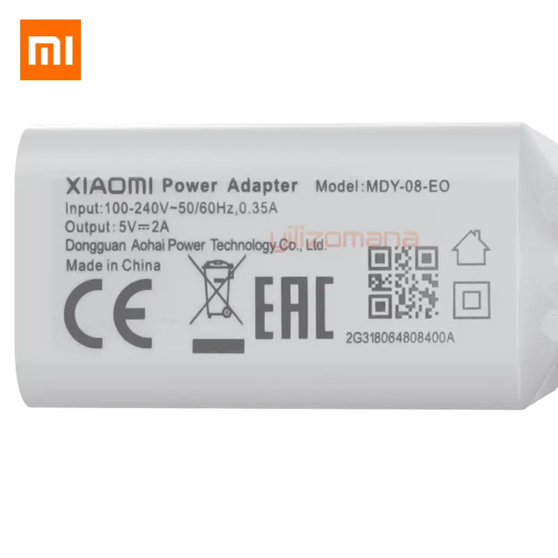 Оригинальное зарядное устройство Xiaomi 5В 2A EU Micro / Type C usb кабель зарядный адаптер