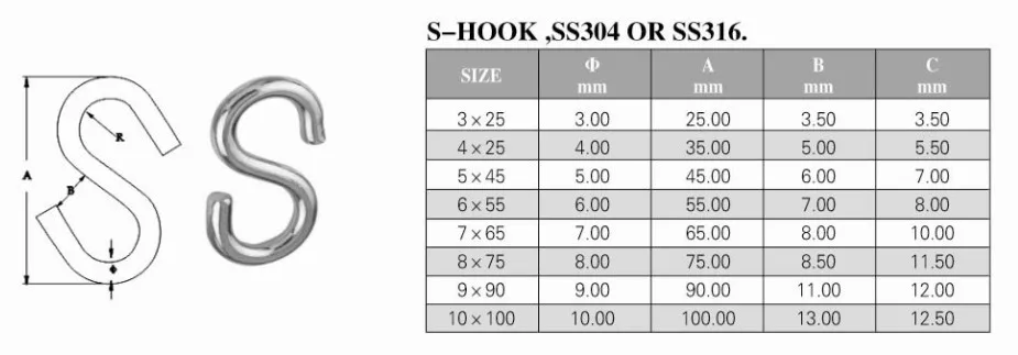 Нержавеющая сталь 316 S hooks15KGS/коробка 500 шт 6X55 мм или 300 шт 7X65 мм или 200 шт 8X75 мм или 150 шт 9X90 мм или 100 шт 10X100 мм