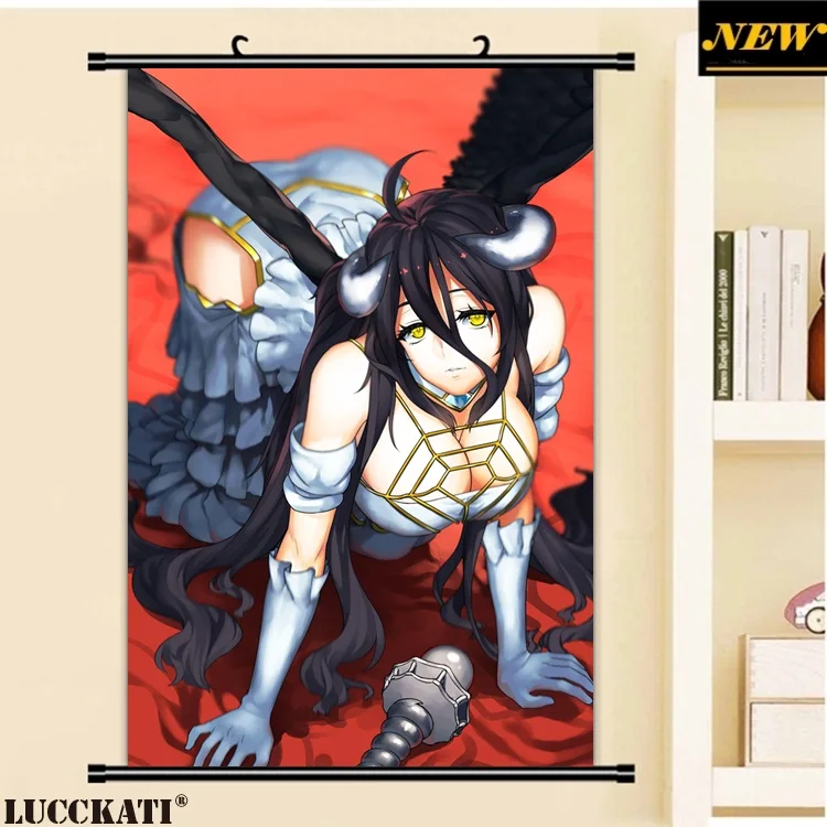 40X60 см Оверлорд серия альбедо рога крылья сексуальные лоли комуфеты мультфильм искусство аниме Настенная картина Фреска свиток холст живопись плакат