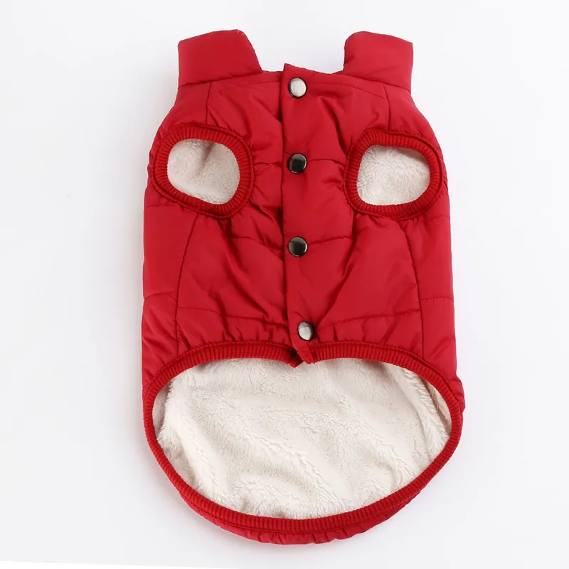 Осенне-зимняя одежда для домашних собак; мягкие удобные повседневные хлопковые пальто на пуговицах для сохранения тепла; Одежда для собак - Цвет: Красный