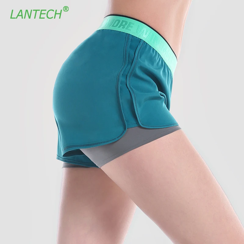 

LANTECH Women Shorts Jogging Sports Running Yoga Sportswear Run Fitness Exercise Gym Compression Tights Shorts Double Layer