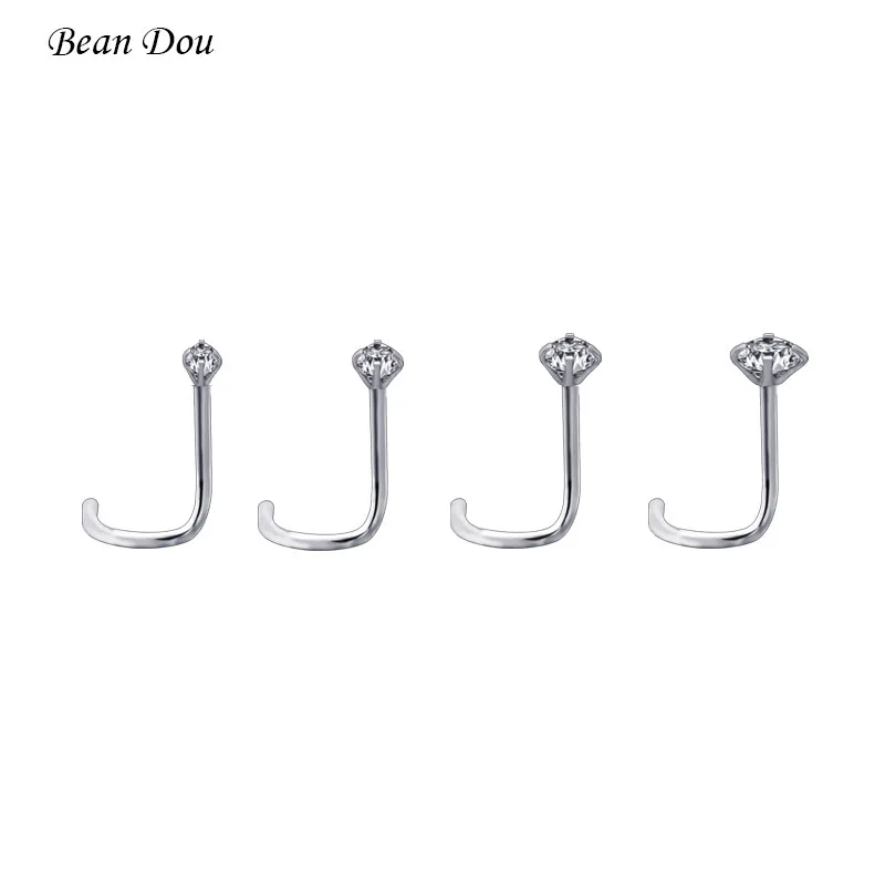 Fashion Sexy Women's Nose Stud Piercing Ring Stainless Steel Zircon 1.5mm 2mm 2.5mm 3mm Body Pircing Jewelry Girls Anti-allergic1