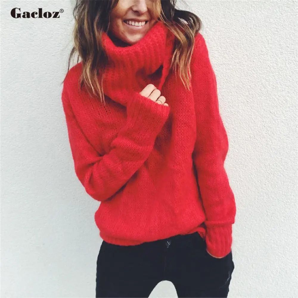 

Gacloz Pullover Sweater Women Jumper Clothing Turtleneck Sweater Female Jumper Pull Femme Women Winter Knitted Sweaters