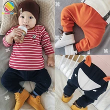 Lemonmiyu/Хлопковые Штаны-шаровары с героями мультфильмов для малышей длинные штаны с лисой повседневные свободные милые эластичные штаны на осень и зиму