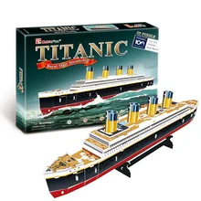 3D Puzzles Titanic Ship DIY Paper Model Kids Creative IQ Puzzles Adults Gifts Children Educational Toys Cardboard Model 35 PCS