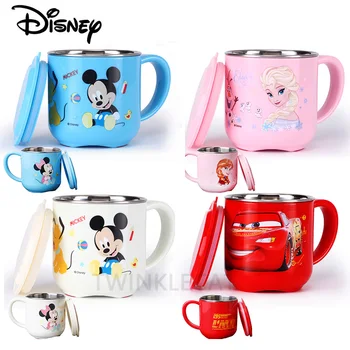 

280ML Baby Feeding Bottles Kids Children Milk Cup Cartoon Creative Drink Water Drinkware Juice Cup Mickey Stainless Steel Mugs