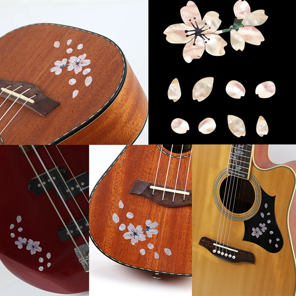 

Ukulele Decoration Bass Decals Self Adhesive Floral Body Guitar Sticker Cherry Blossom Mini Cute