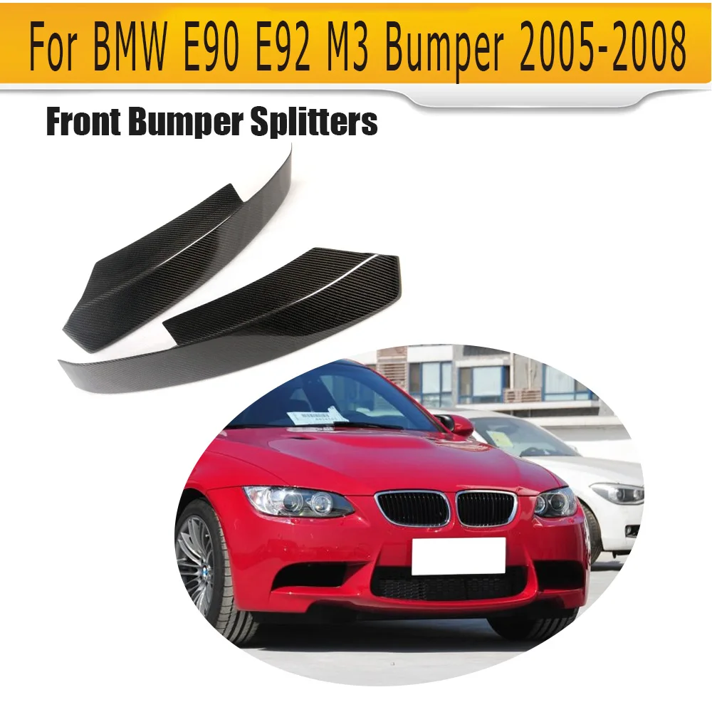 Углеродного волокна переднего бампера для губ сплиттеры BMW E90 E92 M3 бампер 2005-2008