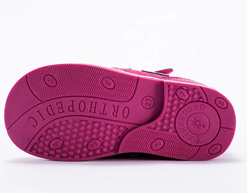 Princepard/Новинка года; сезон осень-зима; бархатная подкладка; повседневные ортопедические ботинки для девочек; цвет розовый; детская ортопедическая обувь из натуральной кожи