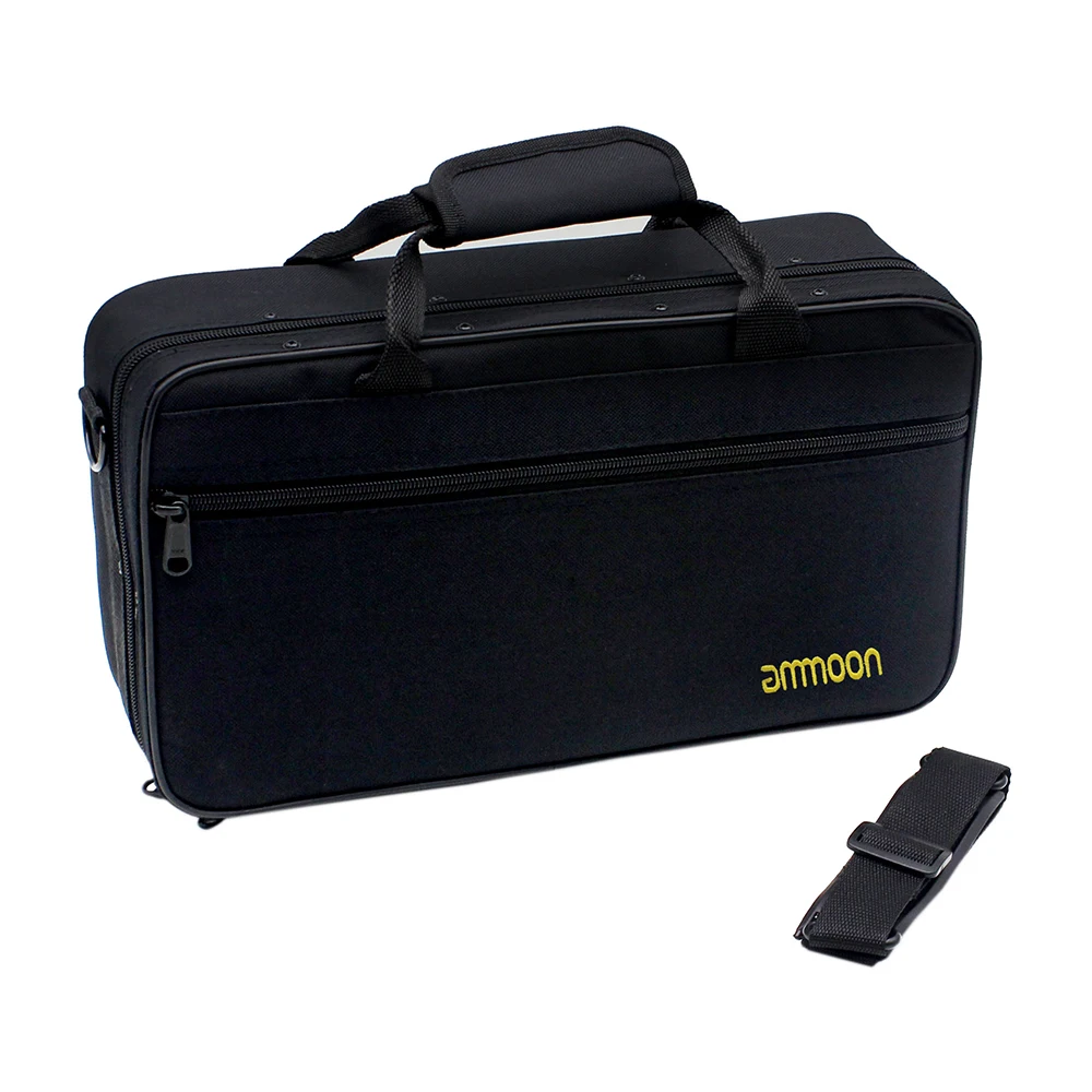 

ammoon Bb Clarinet Case Gig Bag Backpack Box Water-resistant 600D Foam Cotton Padding with Adjustable Single Shoulder Strap