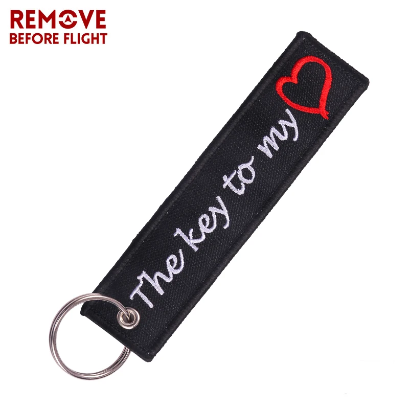 

The Key to My Heart Key Chain Bijoux Keychain for Cars Gifts Key Tag Embroidery Motorcycles Key Ring Fashion Bijoux Keychains