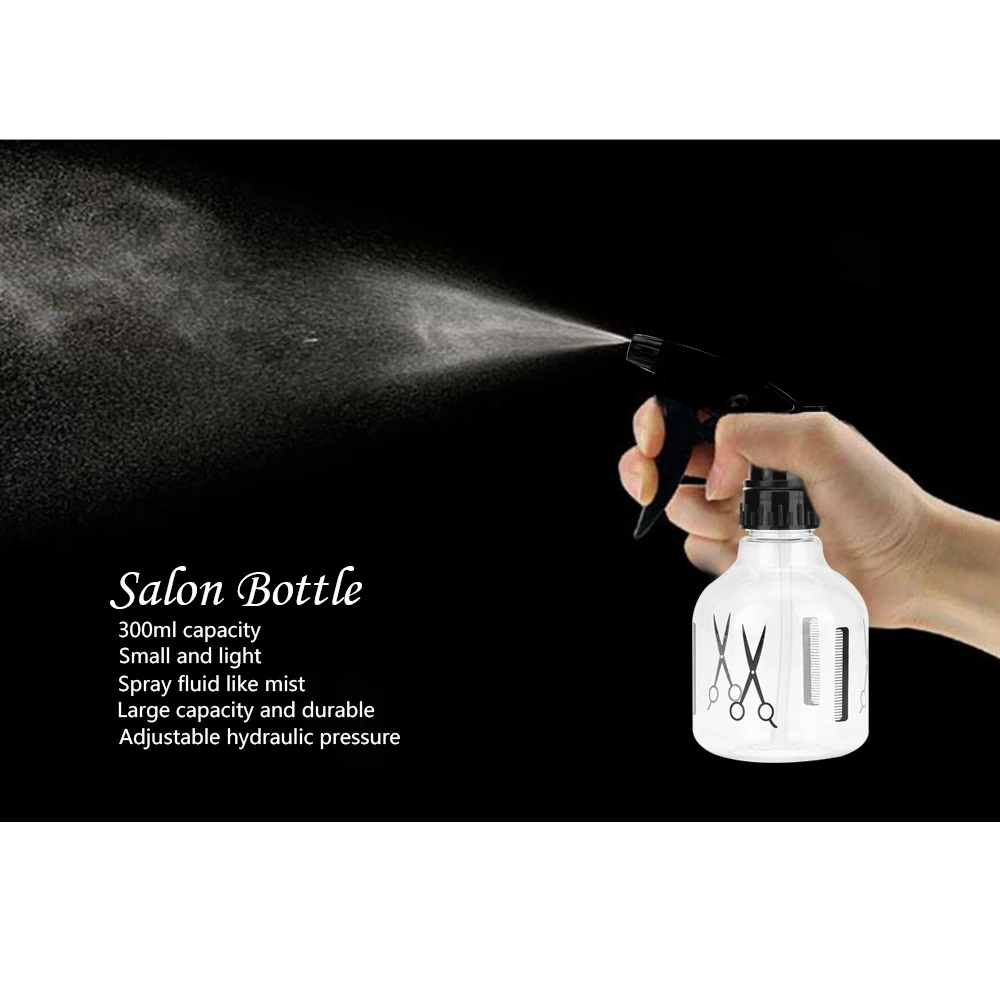 Pro 300 мл бутылка для салона пластиковая бутылка-спрей Парикмахерская Лейка вода спрей для парикмахерских волос инструмент для стрижки туман опрыскиватель
