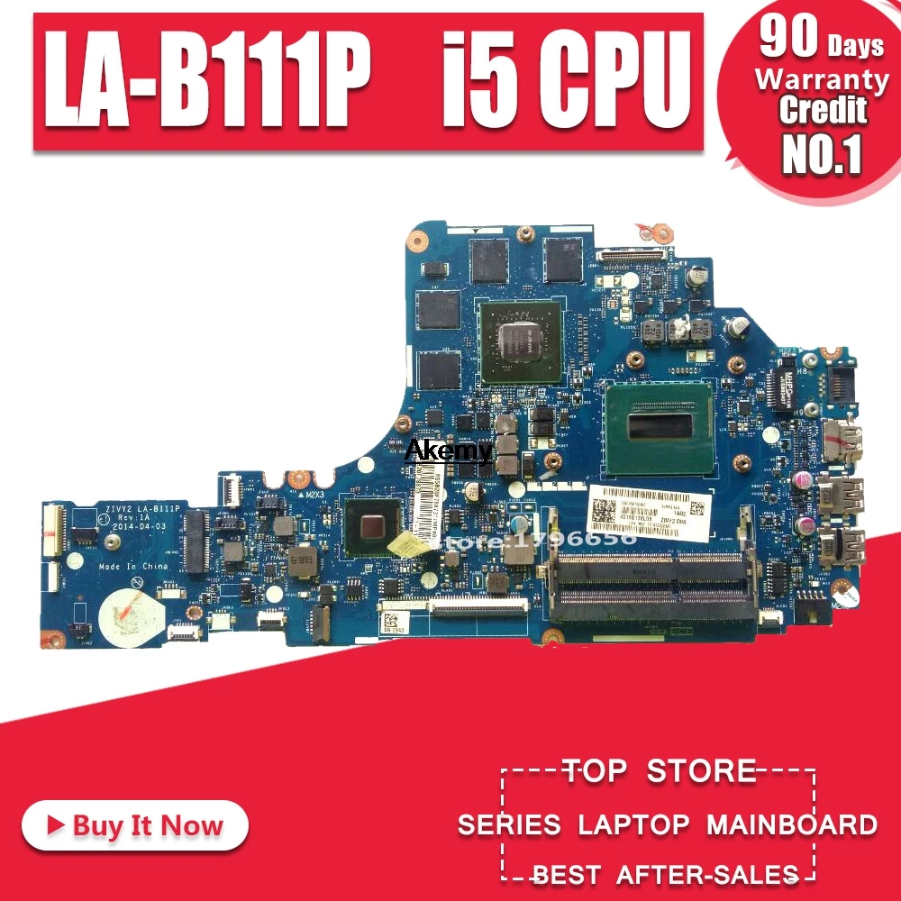 

ZIVY2 LA-B111P motherboard for Lenovo Y50-70 laptop motherboard i5 CPU GTX860M original Test motherboard notebook