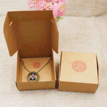 

65*65*30mm custom logo necklace card jewelry box personalized logo pendant necklace packing card with box 1000set per lot