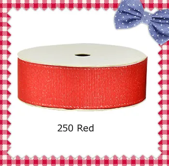 

5/8" inch (16mm) silver metallic Red grosgrain ribbons