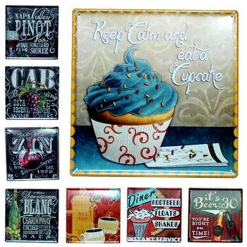 

Keep Calm Eat Cupcake Wine Tin Signs Metal Painting Wall Bar Cofe Home Art Decor Living Room Cuadros Wall sticker 30X30CM DK-7