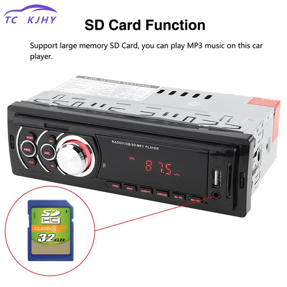 

2018 Autoradio Auto Car Radio Stereo Audio Player In-dash 1 Din Led Display Fm Aux Input Receiver Support Mmc Sd Usb Mp3 Wma
