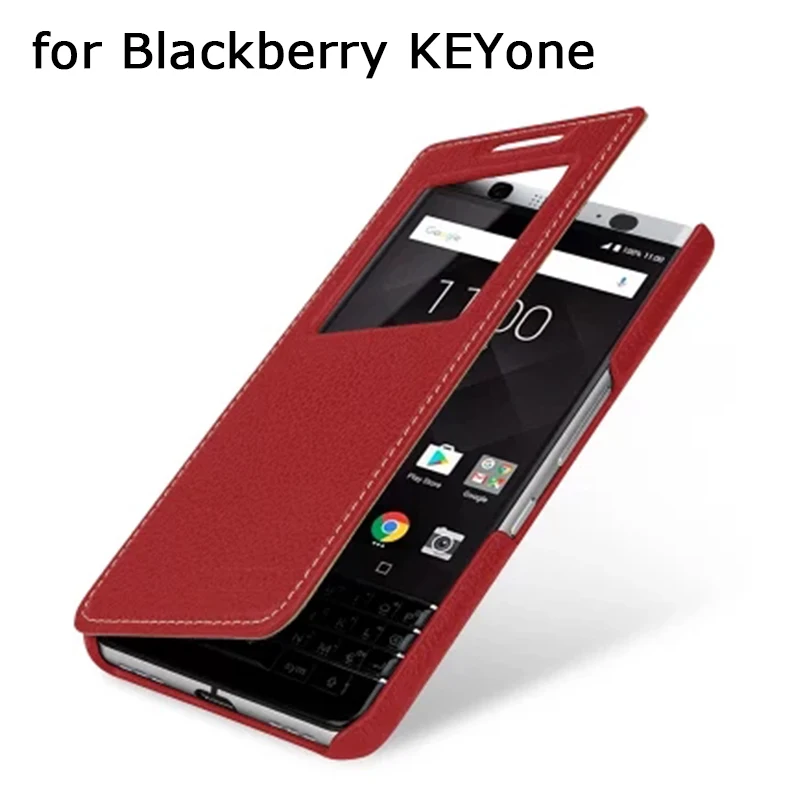 Genuine Leather Case For Blackberry KEYone Window