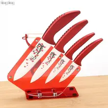 Schönheit Geschenke 6 teil/satz Zirkonia-keramik Messerset Kit Küche 3 “4” 5 “6” zoll + Peeler + Halter Freies verschiffen