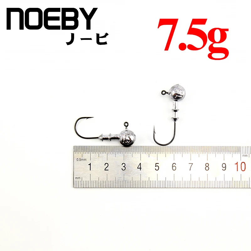 NOEBY 50 шт-30 шт 5 г/7,5 г/12 г/15 г Новинка Высокое качество джиг голова крючок джиг оснатка приманки рыболовные крючки для мягкой приманки рыболовные снасти