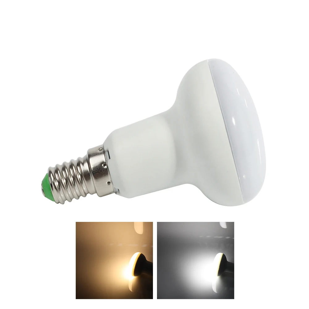 

10pcs/lot R50 7W E14 mushroom style white shell led bulb light lamp 85-265V free shipping