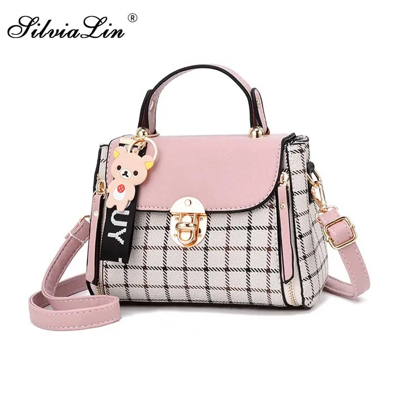

SilviaLin New Cute Type Ladies PU Handbag High Quality Small Girls Exquisite Color Matching Casual Fashion Small Square Bag