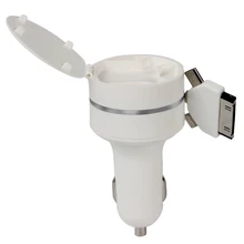 3 in 1 USB Car charger for android iPhone 4s 5 5s 6 5s White Case 12v to 5v 2.0A Car-charger 3 ports Micro USB