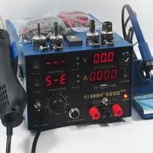 SAIKE 909D++ Высокая мощность цифровой дисплей фена паяльная станция 110 В блок питания может быть настроен тройной