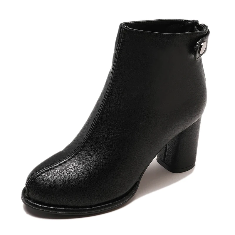Beige Mode Femmes Couture Dames Automne Plate Sport Talons Chaussures Mcckle Cheville Femme Buckel black forme 2018 Haute brown Zipper De Bottes FKcTJ31l