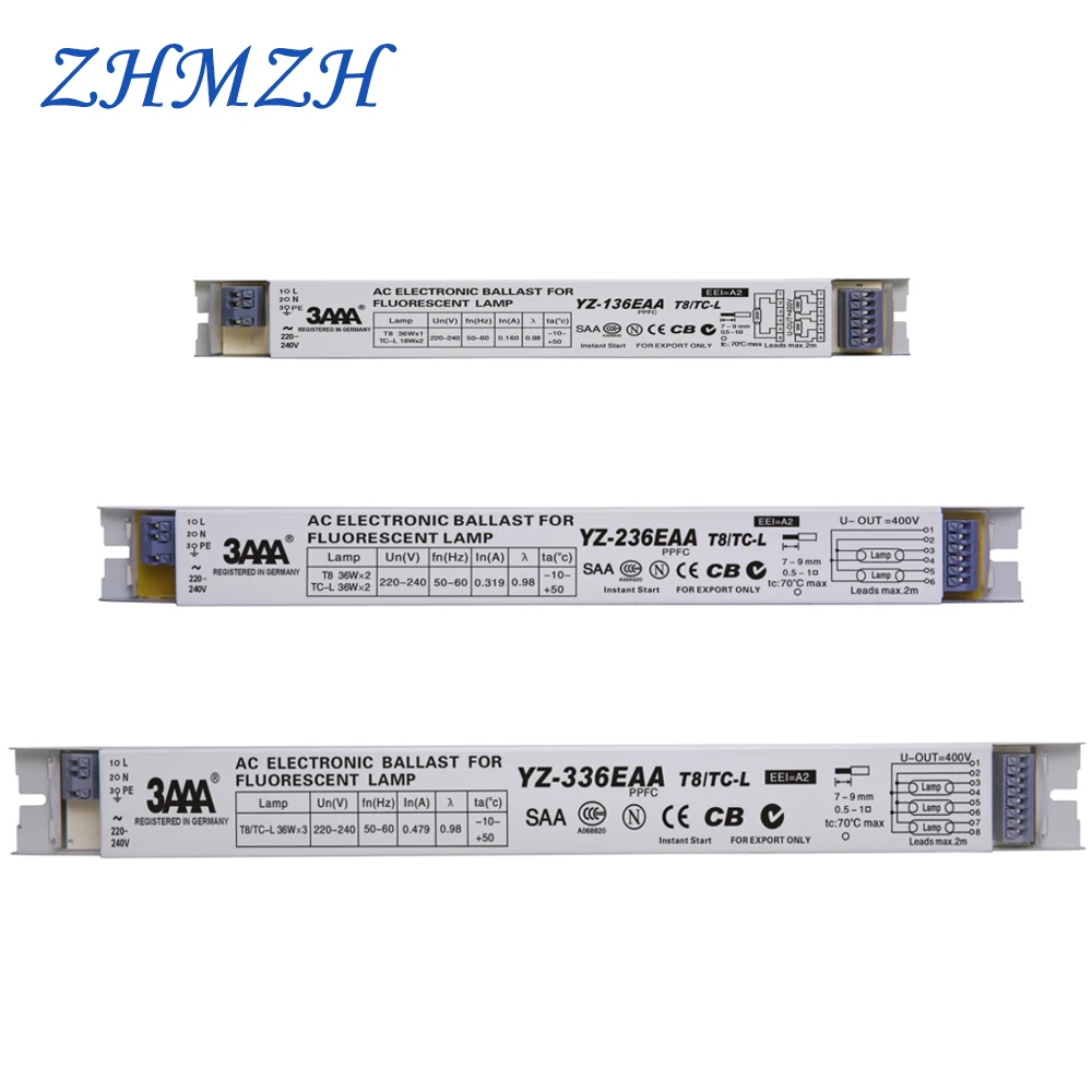 3AAA YZ-136EAA YZ-236EAA YZ-336EAA T8/TC-L 220V 1*36 Вт 3*36 Вт T8 электронный балласт для T8 люминесцентная лампа рекламы светильник коробка