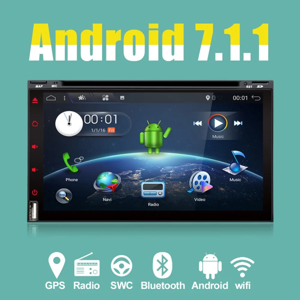 Bosion Автомобильный gps Navi 4 ядра Android 7 1 2din dvd-плеер для универсального автомобиля Toyota