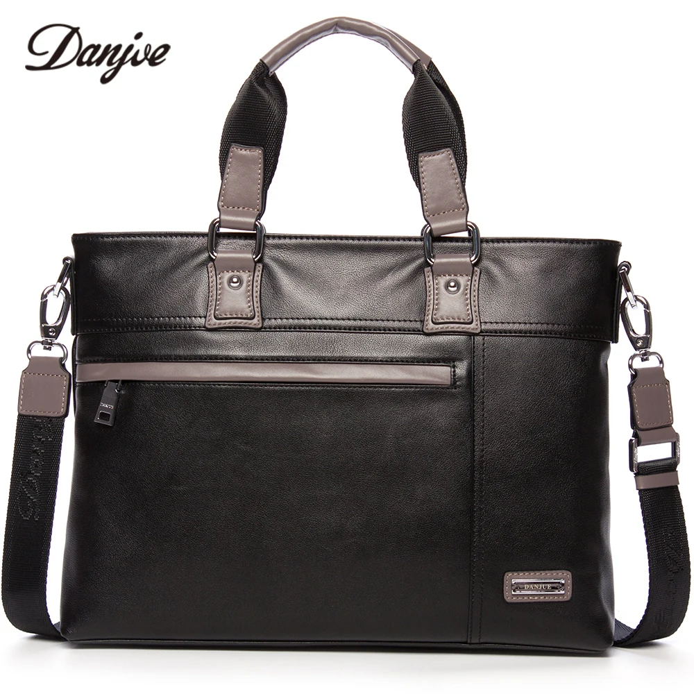 Aus Danjue Neue Männlichen Vintage Männer Leder green Echte Handtasche Echtem Black Tasche Laptop Aktentasche Mode Business 11TwaEq