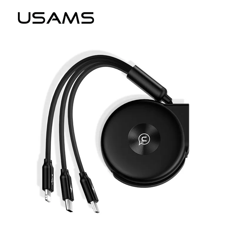 3 in 1 Cable for iPhone USAMS Mobile Phone Micro USB Type C Charger Samsung S8 Charging Cord | Мобильные телефоны и