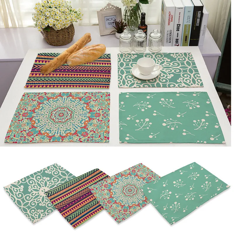 2017 Creative Geometric Pattern Cotton Linen Table Placemat Coaster
Home Table Napkin Mat Tapete Table Mats Kitchen Accessories