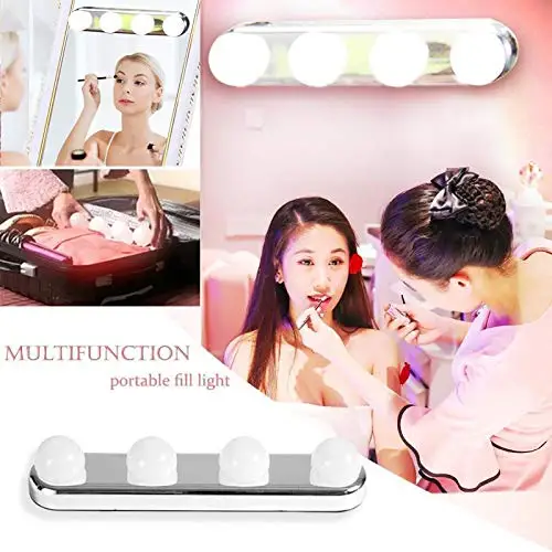  4 Bulbs LED Makeup Light Led Vanity Light Make up Vanity Lamp Kit Bathroom Mirror Wall Lamp Battery