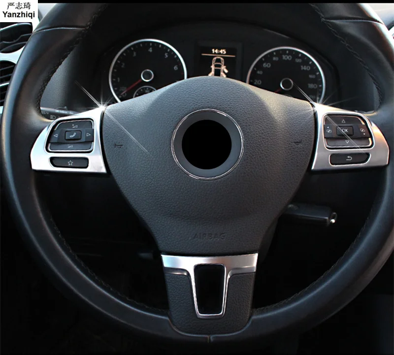 2 шт./лот ABS хром мульти-функциональный руль декоративные блестки для Volkswagen VW 2012-2014 Jetta 6 Mk6 2010 -2017 Tiguan