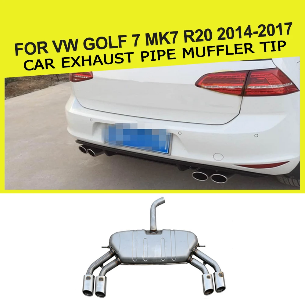 Stainless Steel Auto Car Exhaust Pipe muffler Tip For VW Golf 7 MK7 R20