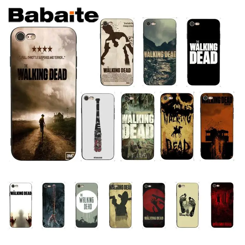 

Babaite The walking dead Black TPU Soft Silicone Phone Case Cover for iPhone X XS MAX 6 6S 7 7plus 8 8Plus 5 5S XR