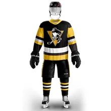 Джетс Питтсбург тренировочный костюм с принтом пингвина логотип хоккейные майки индивидуальные 7502