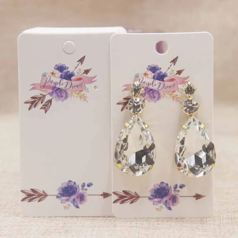 

200pcs Earring Cards Jewelry Display Cardboard Different Color Design Kraft Custom Newest Arrived Girls Gift Paperboard 5x9cm