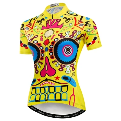 Спортивная кофта weimostar для мотоспорта женская летняя с коротким рукавом велосипедная Джерси мейло Ciclismo уличная гоночная Спортивная велосипедная рубашка Жираф белая - Цвет: CF2029
