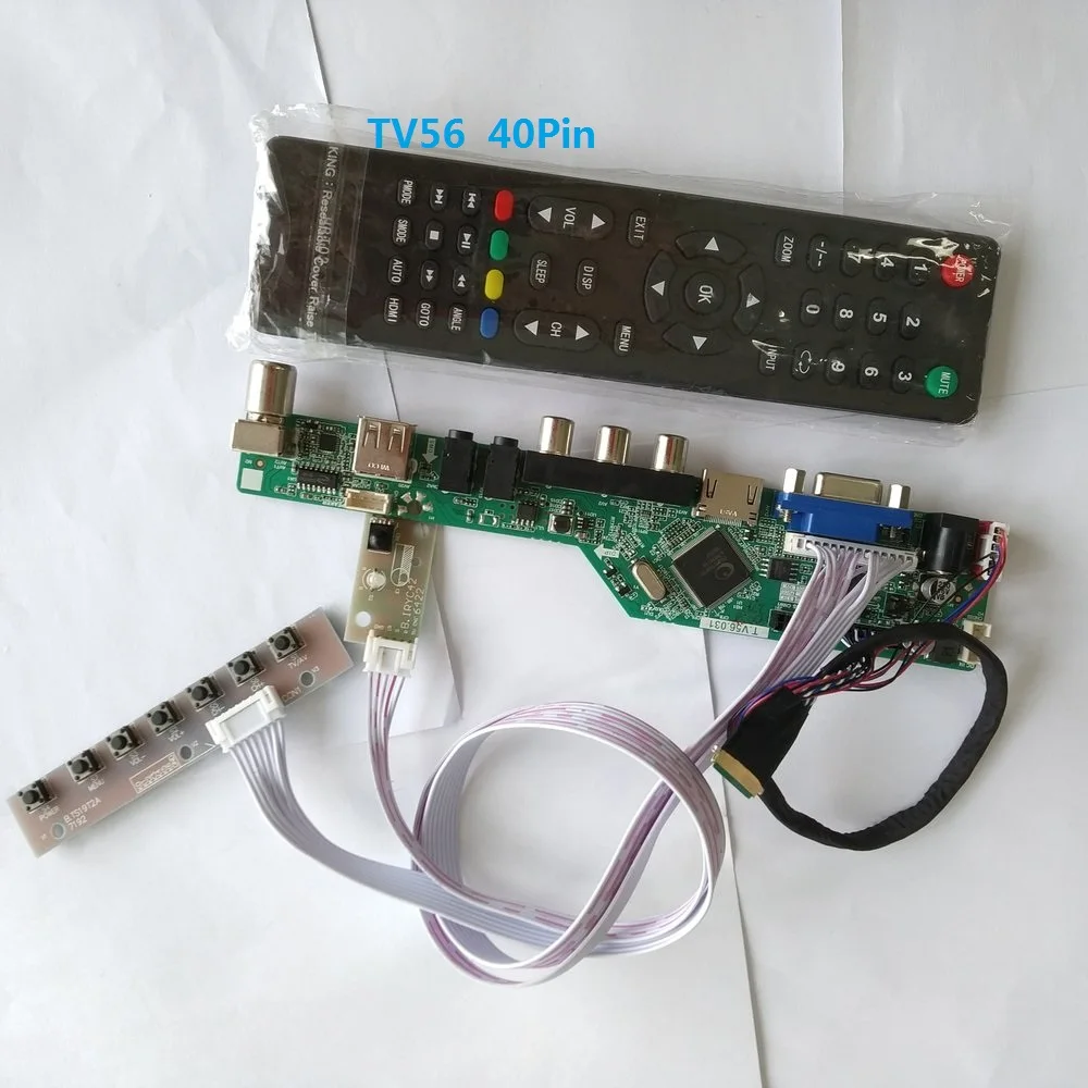 

kit for LP156WH3(TL)(TB) LCD LED VGA remote Panel Screen Controller driver board 40pin LVDS 15.6" 1366X768 TV AV USB HDMI