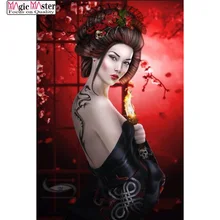 DIY фото на заказ, 5D алмазная вышивка крестиком полная дрель мозаика аксессуары Алмазная вышивка Японская женщина Гейша Декор