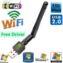 Беспроводной USB Wifi адаптер 150 Мбит/с 2dBi антенна USB Wifi приемник сетевая карта Wifi ключ 802.11b/n/g Бесплатный драйвер USB Ethernet