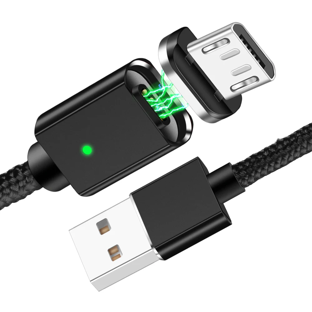 Магнитный usb кабель Олаф для быстрой зарядки для Iphone 7 X XR XS Max Micro usb type C USB C кабель для samsung galaxy S8 S9 Note 9 Plus - Цвет: Black