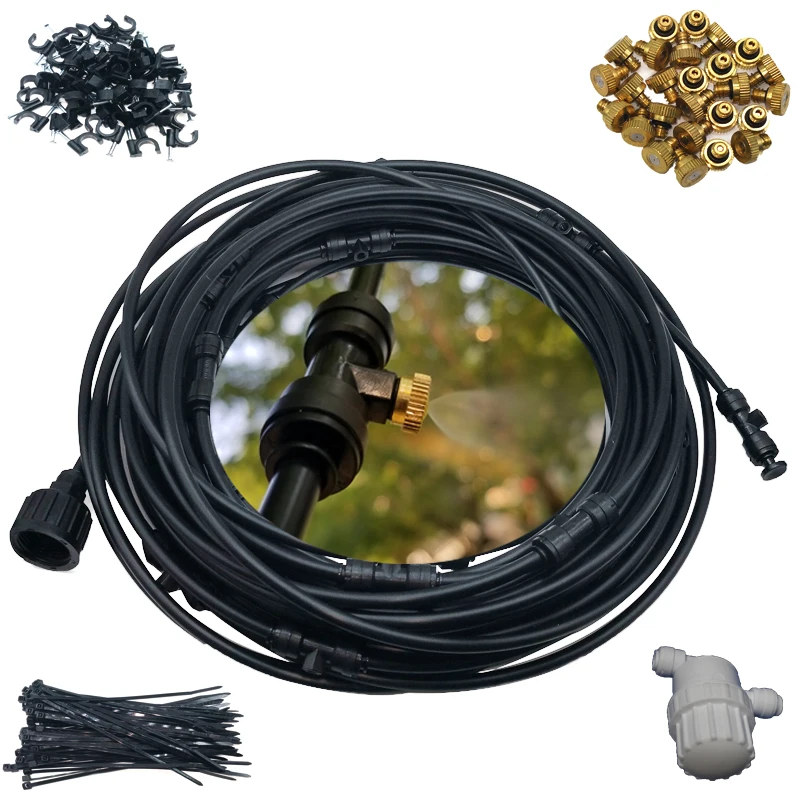 15M (50 feet) 1/4'' Outdoor Garden Misting Cooling System Fitting Hose