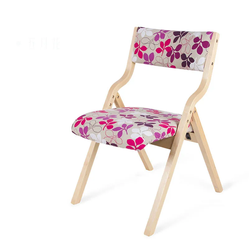 Высокое качество Портативный складные Твердые деревянный стул обеденный стул отдыха подвижные моющиеся Подушки Мода красочные Мебель - Цвет: F