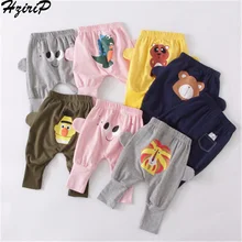 HziriP/ г. штаны в Корейском стиле новые осенние Штаны унисекс для маленьких мальчиков и девочек Детские хлопковые однотонные штаны с большим задником утепленные штаны для малышей
